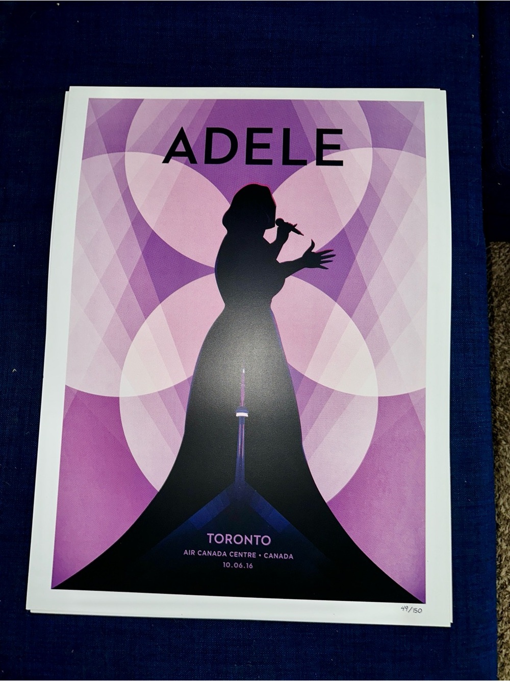 Adele Tour Toronto Purple Concert Art Print Lithograph 2016